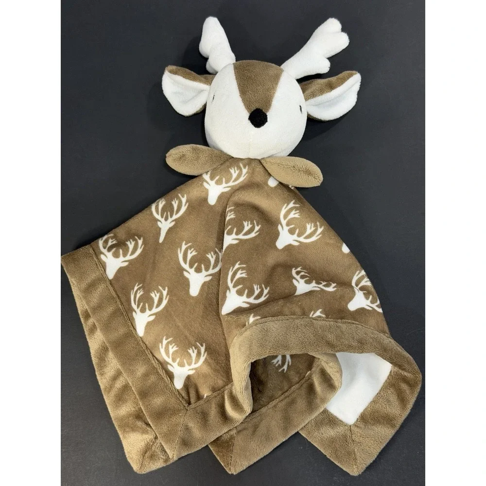 Levtex Baby Deer Security Blanket Lovey Brown White Buck Antlers 15x15 Lovie